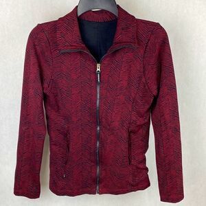 BrasilSul Athletic Jacket Sz Small Dark Red Black Zip Front